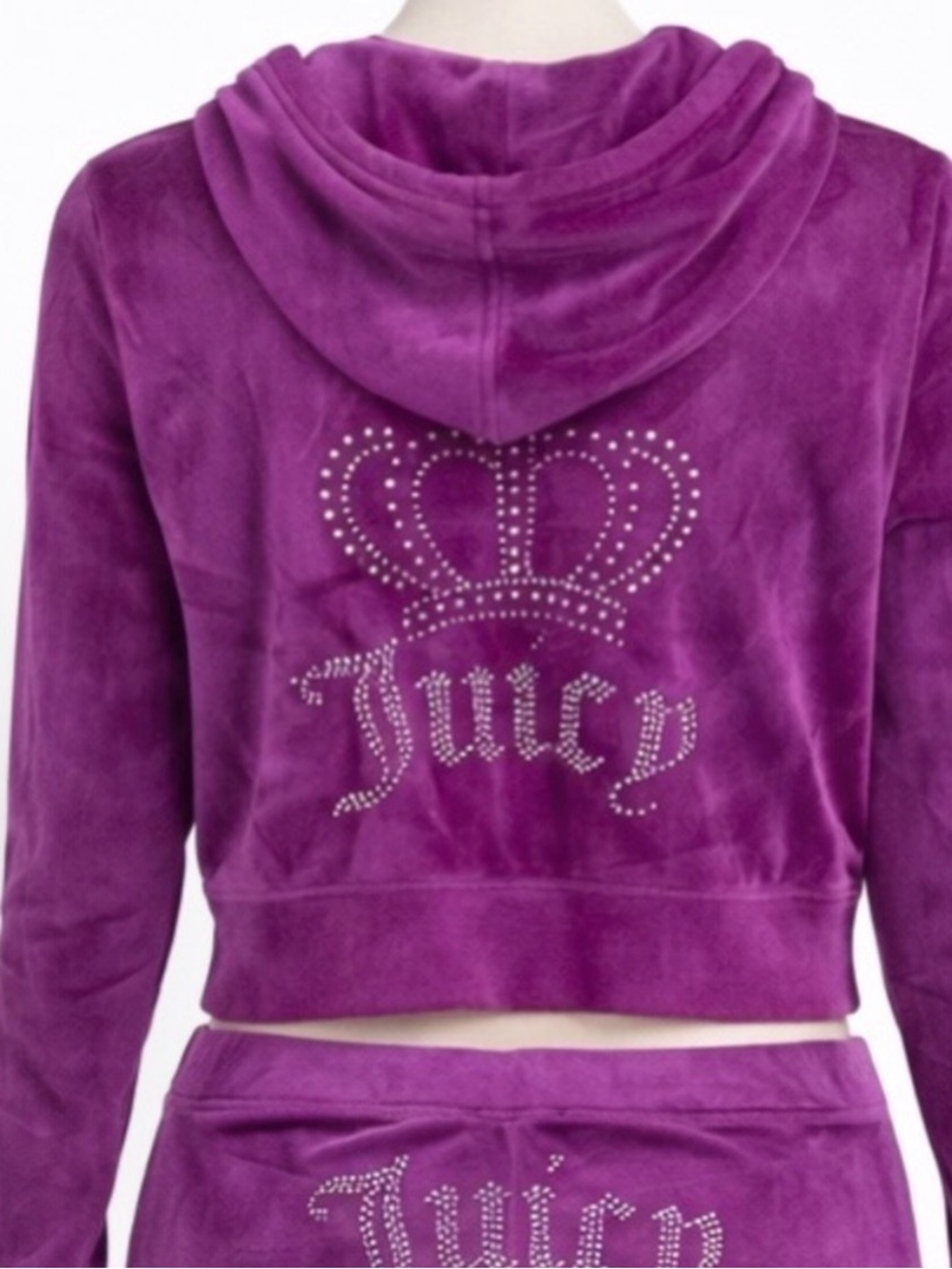 Juicy Couture Teal Velour Rhinestone Logo Hoodie & Joggers